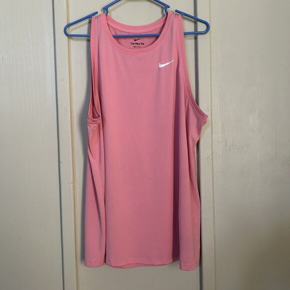 Nike The Nike Tee Womens XL Pink Sleeveless Running Gym Athletic Dri Fit Sporty - Picture 1 of 9